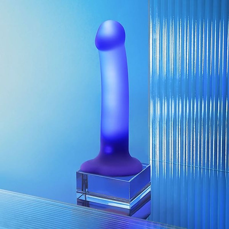 Glow Led Realistic Dildo Purple By Strap-On-Me - Realistic Dildos