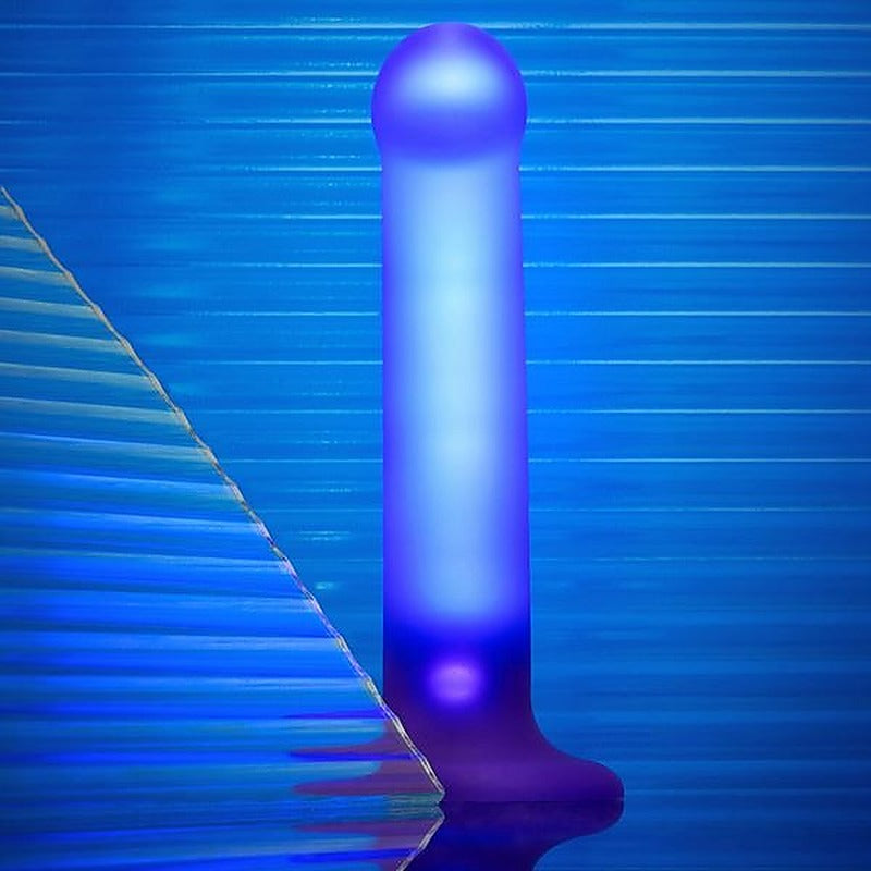 Glow Led Realistic Dildo Purple By Strap-On-Me - Realistic Dildos