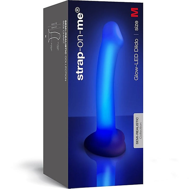 Glow Led Realistic Dildo Purple By Strap-On-Me - Realistic Dildos