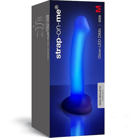 Glow Led Realistic Dildo Purple By Strap-On-Me - Realistic Dildos