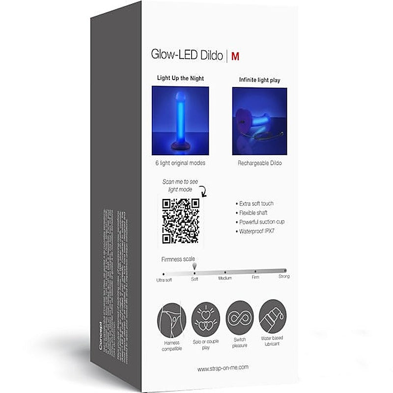Glow Led Realistic Dildo Purple By Strap-On-Me - Realistic Dildos
