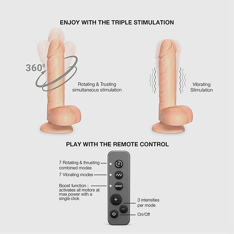 Rotating And Vibrating Realistic Dildo Large By Strap-On-Me - Vibrating Dildos