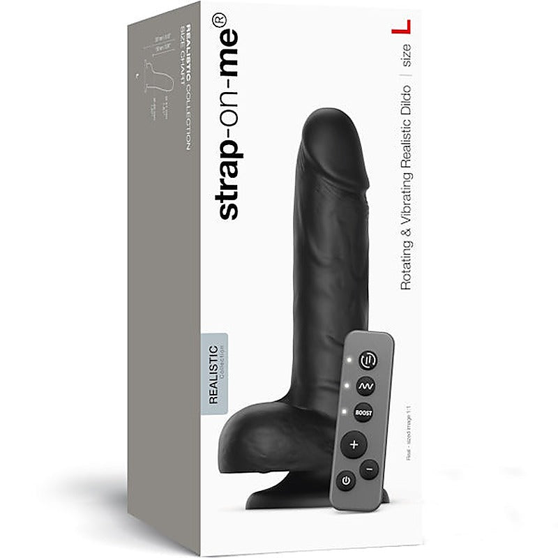 Rotating And Vibrating Realistic Dildo Large By Strap-On-Me - Vibrating Dildos