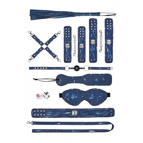 Denim Submissive Bondage Play Kit By Shots Toys - Bondage Kits