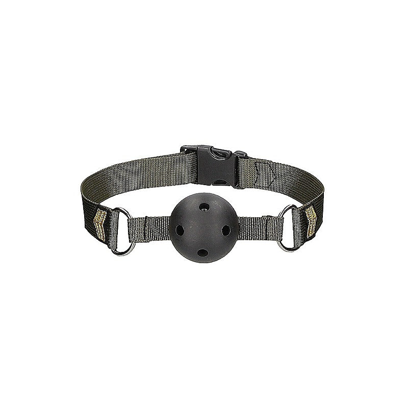 Shots Toys Army Theme Breathable BDSM Ball Gag - Bondage Gags and Bits