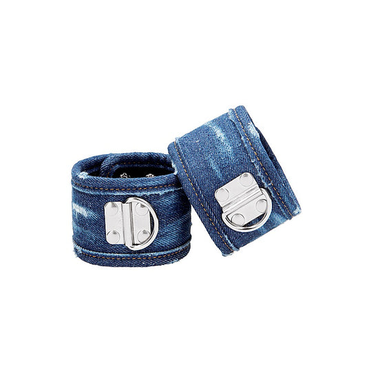 Shots Toys Roughend Denim Style Fetish Ankle Cuffs - Cuffs And Restraints
