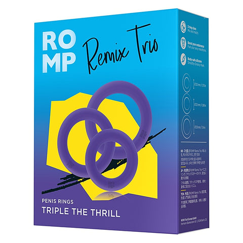 Romp Remix Trio Silicone Cock Rings Set By Love Honey - Cock Ring Sets