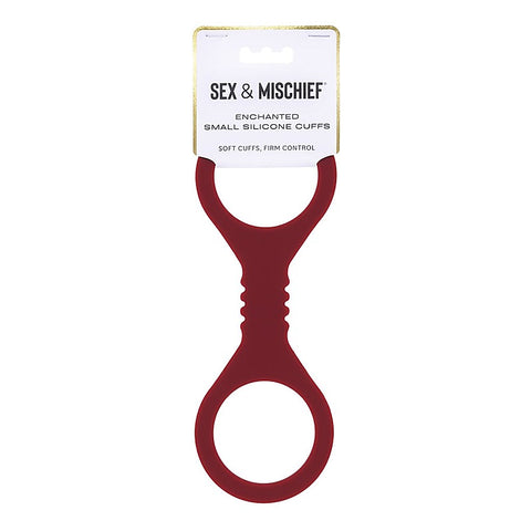 Sex & Mischief Enchanted Silicone BDSM Wrist Cuffs Burgundy - Cuffs And Restraints