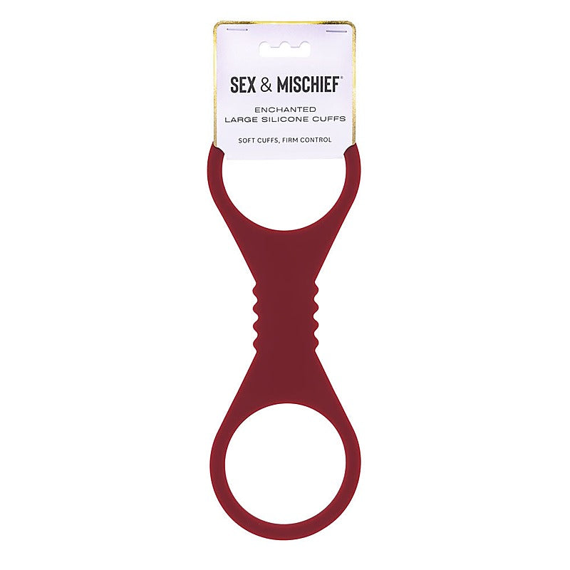 Sex & Mischief Enchanted Silicone BDSM Wrist Cuffs Burgundy - Cuffs And Restraints