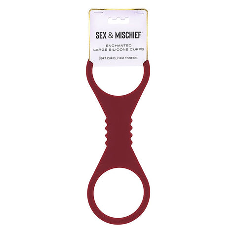 Sex & Mischief Enchanted Silicone BDSM Wrist Cuffs Burgundy - Cuffs And Restraints