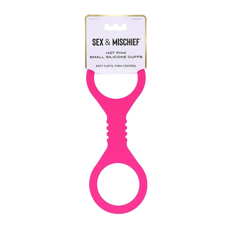 Sex & Mischief Hot Pink Fetish Play Silicone Hand Cuffs - Cuffs And Restraints