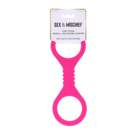 Sex & Mischief Hot Pink Fetish Play Silicone Hand Cuffs - Cuffs And Restraints