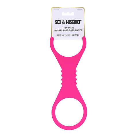 Sex & Mischief Hot Pink Fetish Play Silicone Hand Cuffs - Cuffs And Restraints