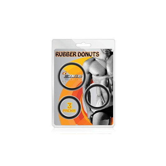 SI Novelties Rubber Donuts 3 Piece Cock Rings
