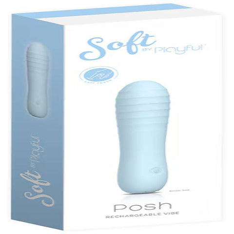 Soft by Playful Posh Rechargeable Squishy Ribbed Vibrator - Personal Massagers