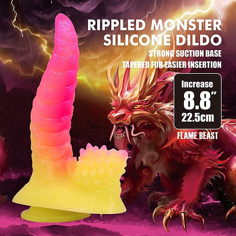 Flame Beast Rippled Monster Silicone Dildo By Baile - Realistic Dildos