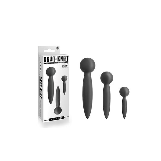 Knot-Knot Silicone Urethral 3 Piece Plug Set By Nanma - Urethral Sounds