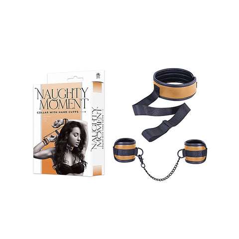 Naughty Moment Bdsm Collar With Hand Cuffs By Nanma - Cuffs And Restraints