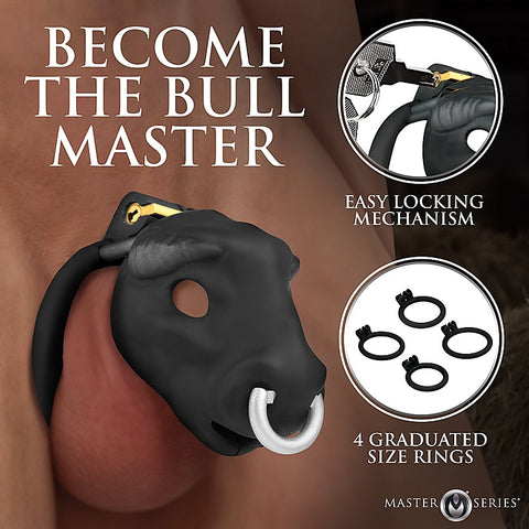 XR Brands Master Series Bull Theme Male Chastity Cage - Male Chastity