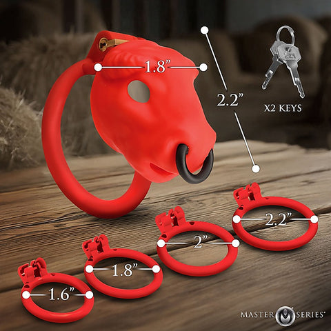 XR Brands Master Series Bull Theme Male Chastity Cage - Male Chastity