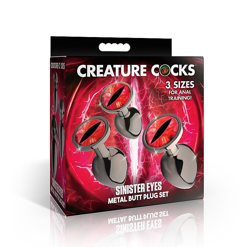 Creature Cocks Sinister Eyes Metal Butt Plug Set - Butt Plugs