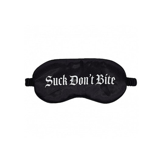 Shots Toys OUCH! Suck Don't Bite Printed Satin BDSM Mask - Masks And Blindfolds