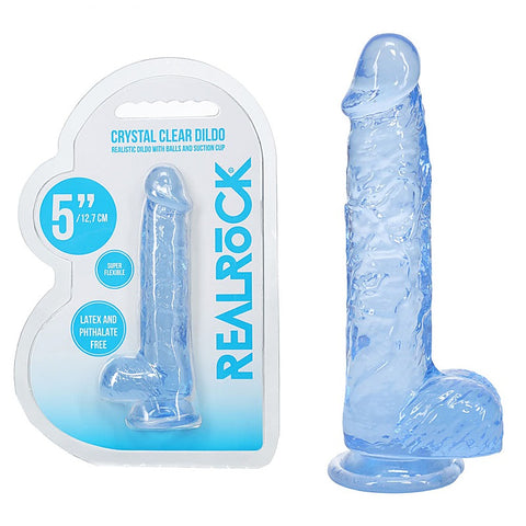 Realrock 5 Inches Crystal Clear Realistic Dildo With Balls - Realistic Dildos