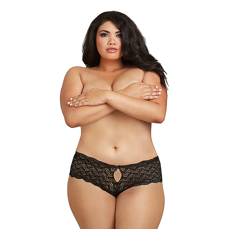 Stretch Lace Sexy Open Crotch Panty By Dream Girl Lingerie - G-Strings, Panties and Shorts