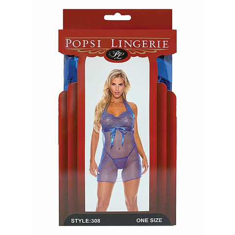 Sexy Womens Mesh And Lace Babydoll By Popsi Lingerie - BabyDolls And Chemises
