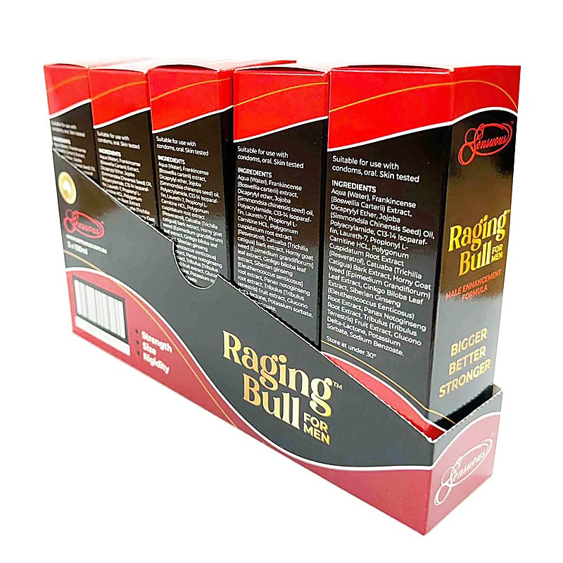 Raging Bull Male Penis Enhancement Cream By Sensuous - Delay and Excite Sprays