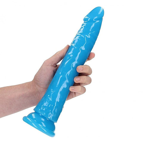 Realrock 29 Cm Slim Glow In The Dark Neon Dong By Shots Toys - Realistic Dildos