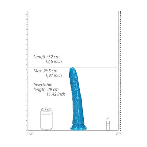 Realrock 29 Cm Slim Glow In The Dark Neon Dong By Shots Toys - Realistic Dildos
