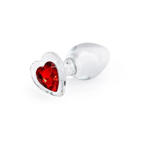 NS Novelties Crystal Desires Red Heart Butt Plug Medium - Butt Plugs
