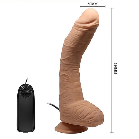 Alex 11 Inches Vibrating G Spot Curved Dildo By Baile - Vibrating Dildos