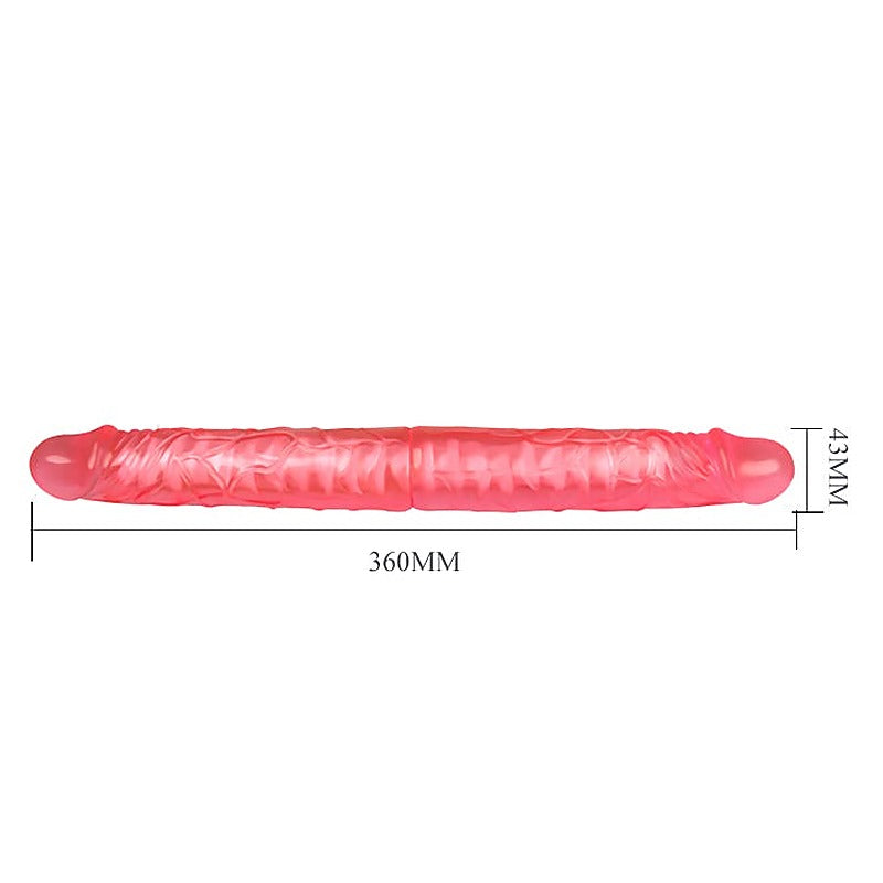 Bendable Realistic Tpr Double Dong 14 Inches By Baile - Double Ender