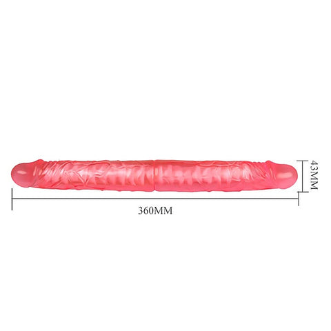 Bendable Realistic Tpr Double Dong 14 Inches By Baile - Double Ender
