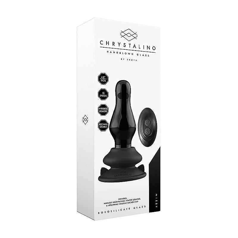 Missy Glass Vibrator With Suction Cup And Remote - Glass Sex Toys