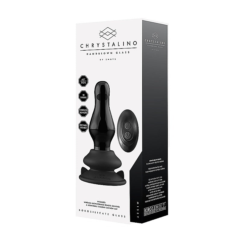 Missy Glass Vibrator With Suction Cup And Remote - Glass Sex Toys