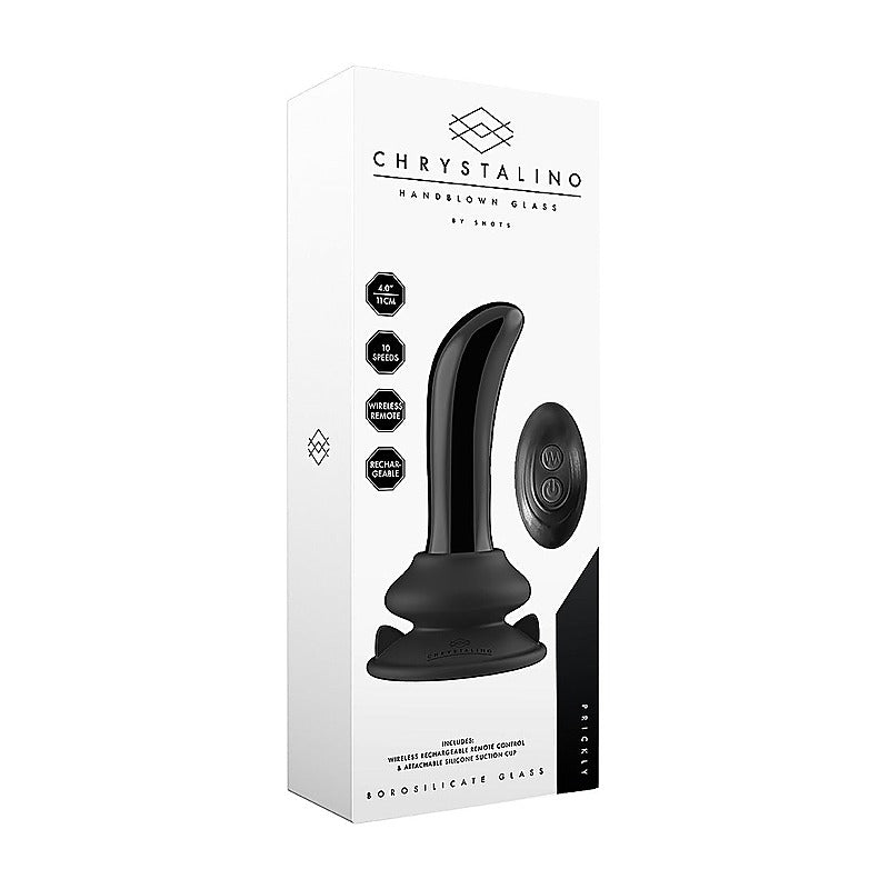 Prickly Rechargeable 10 Functions Glass Vibrator - Glass Sex Toys