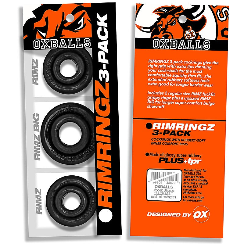 Rimringz Multi Size 3 Pack Cock Rings By Oxballs - Cock Ring Sets