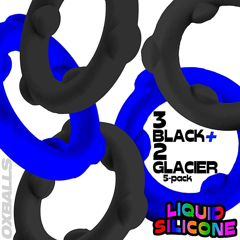 Gearheads 5 Pack Spinner Cock Rings By Oxballs - Cock Ring Sets
