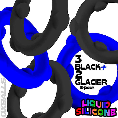 Gearheads 5 Pack Spinner Cock Rings By Oxballs - Cock Ring Sets