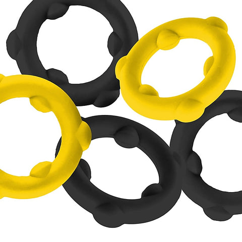 Gearheads 5 Pack Spinner Cock Rings By Oxballs - Cock Ring Sets