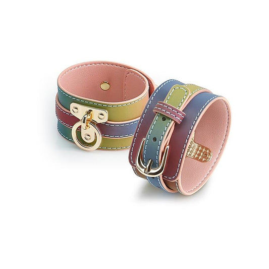NS Novelties Spectra Bondage Ankle Cuff Rainbow - Collars and Leads