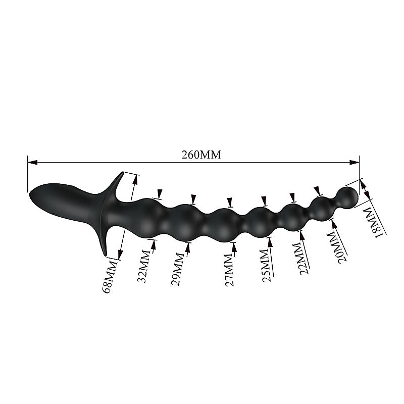 Rechargeable Rigdon Vibrating Anal Play Beads By Baile - Anal Beads and Balls