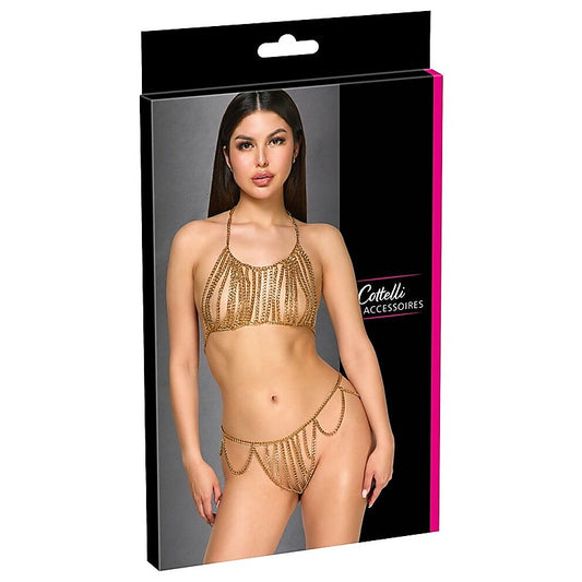 Orion Cottelli Sexy Womens Top Set Chain Gold