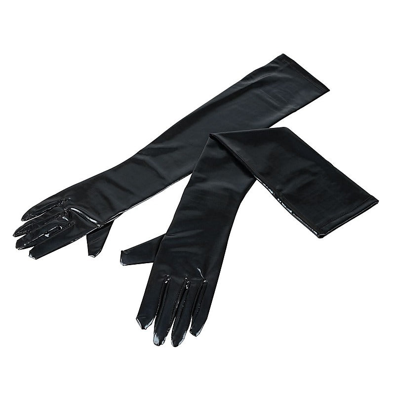 Cottelli Wet Look Extra Long Gloves By Orion - Her Fetish
