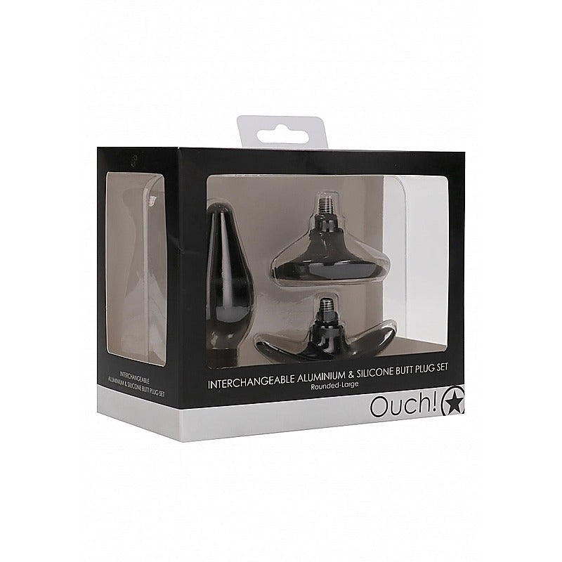 Interchangeable Rounded Butt Plug Set Large By Shots Toys - Butt Plugs