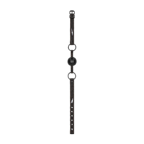 Breathable Ball Gag With Roughened Denim Straps - Bondage Gags and Bits