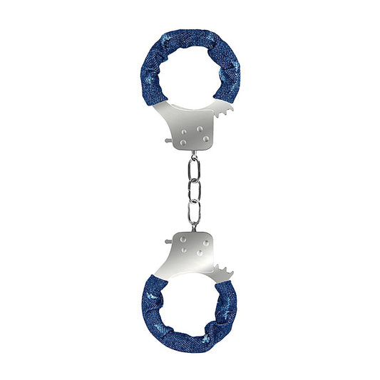 Shots Toys Roughend Denim Style Metal Handcuffs - Cuffs And Restraints